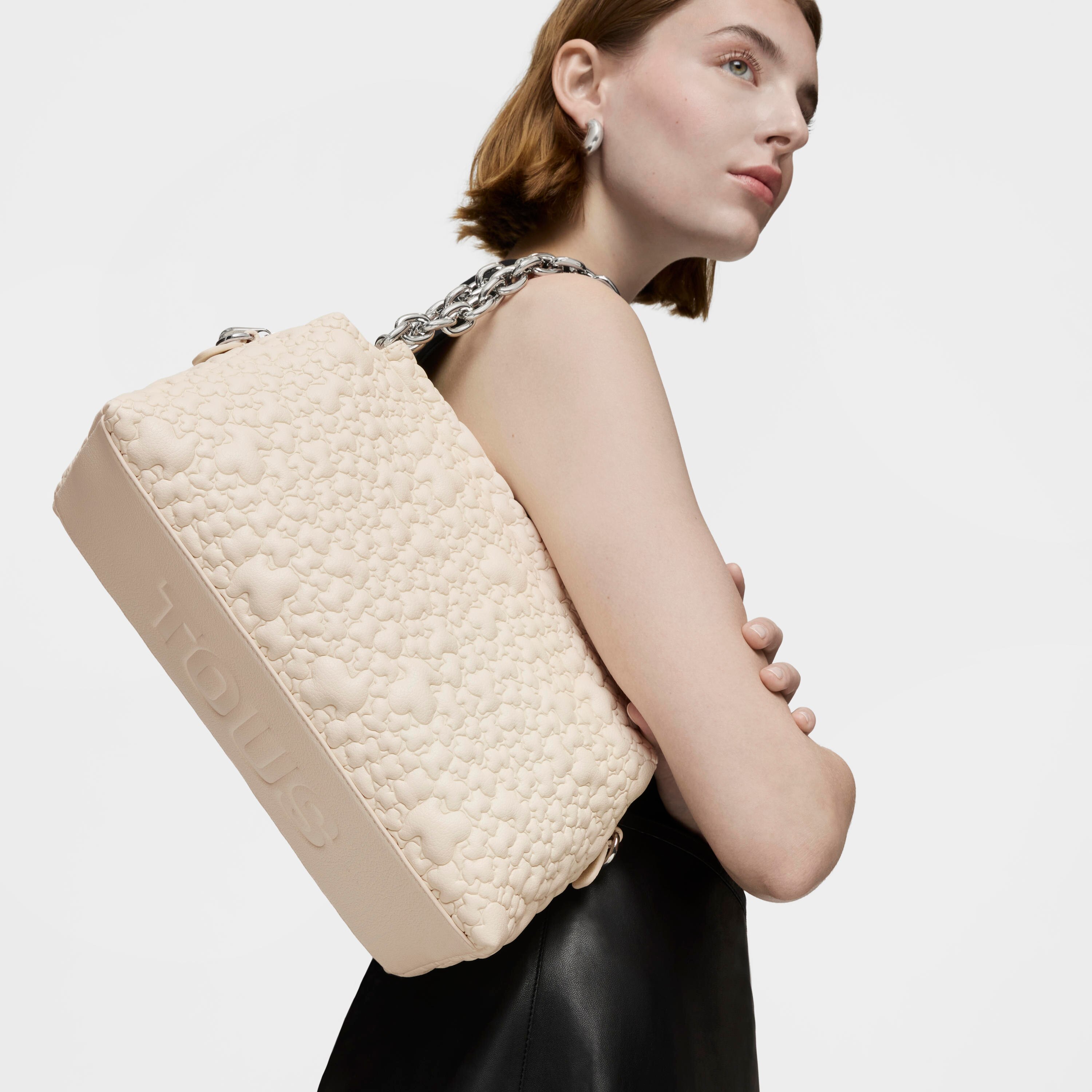 Medium beige Bowling bag TOUS Jane Puffy Bear