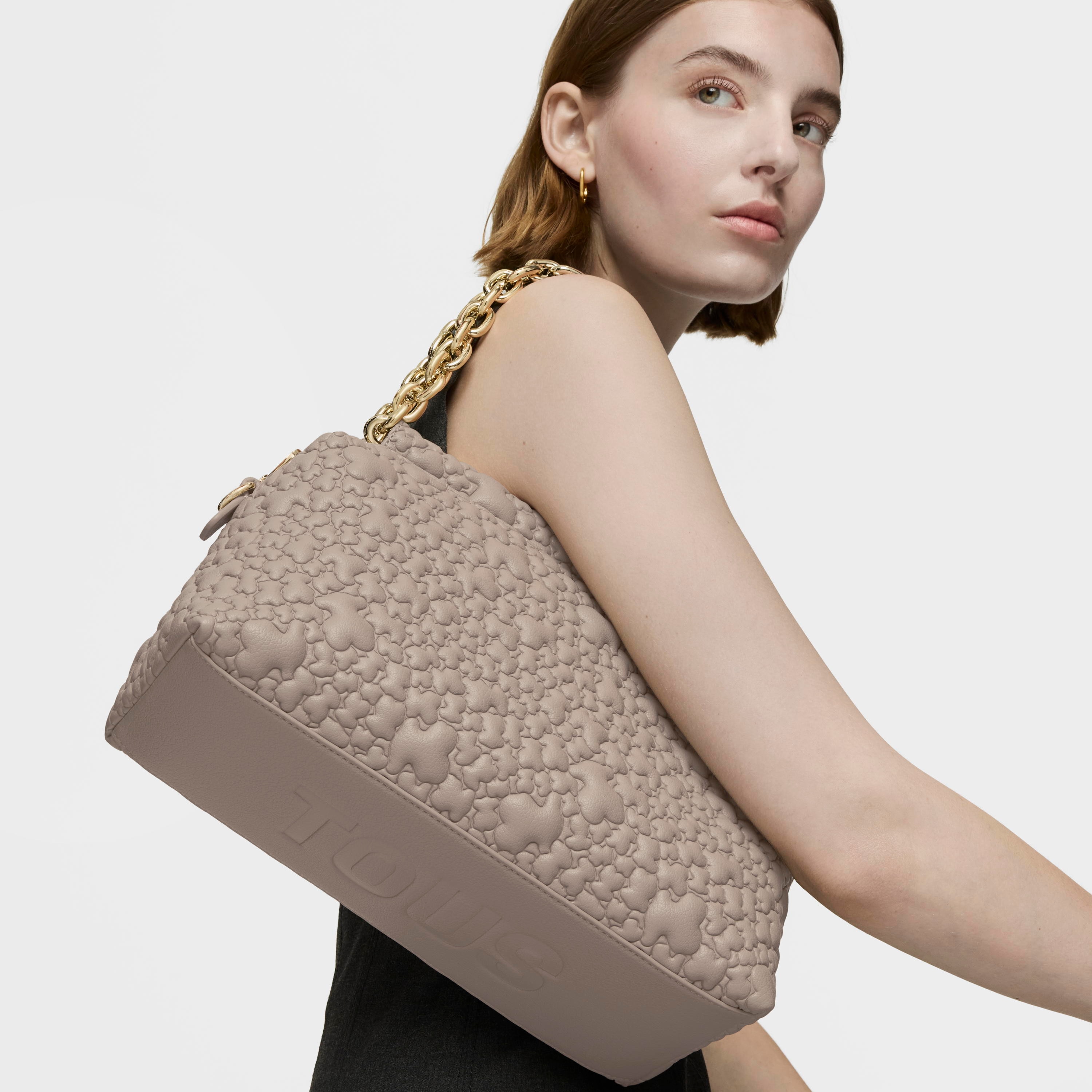 Medium taupe Bowling bag TOUS Jane Puffy Bear