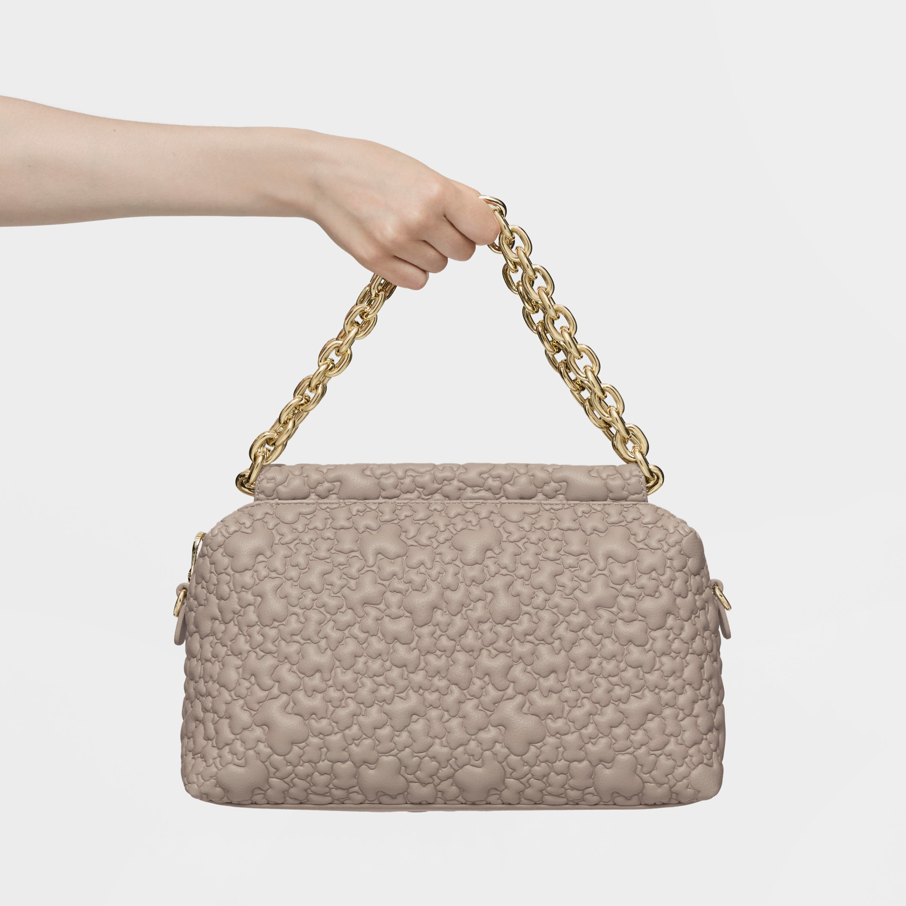 Medium taupe Bowling bag TOUS Jane Puffy Bear