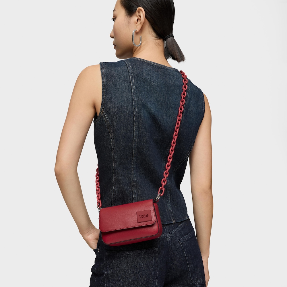 Mini bolso de hombro rojo TOUS Amanda image number 7