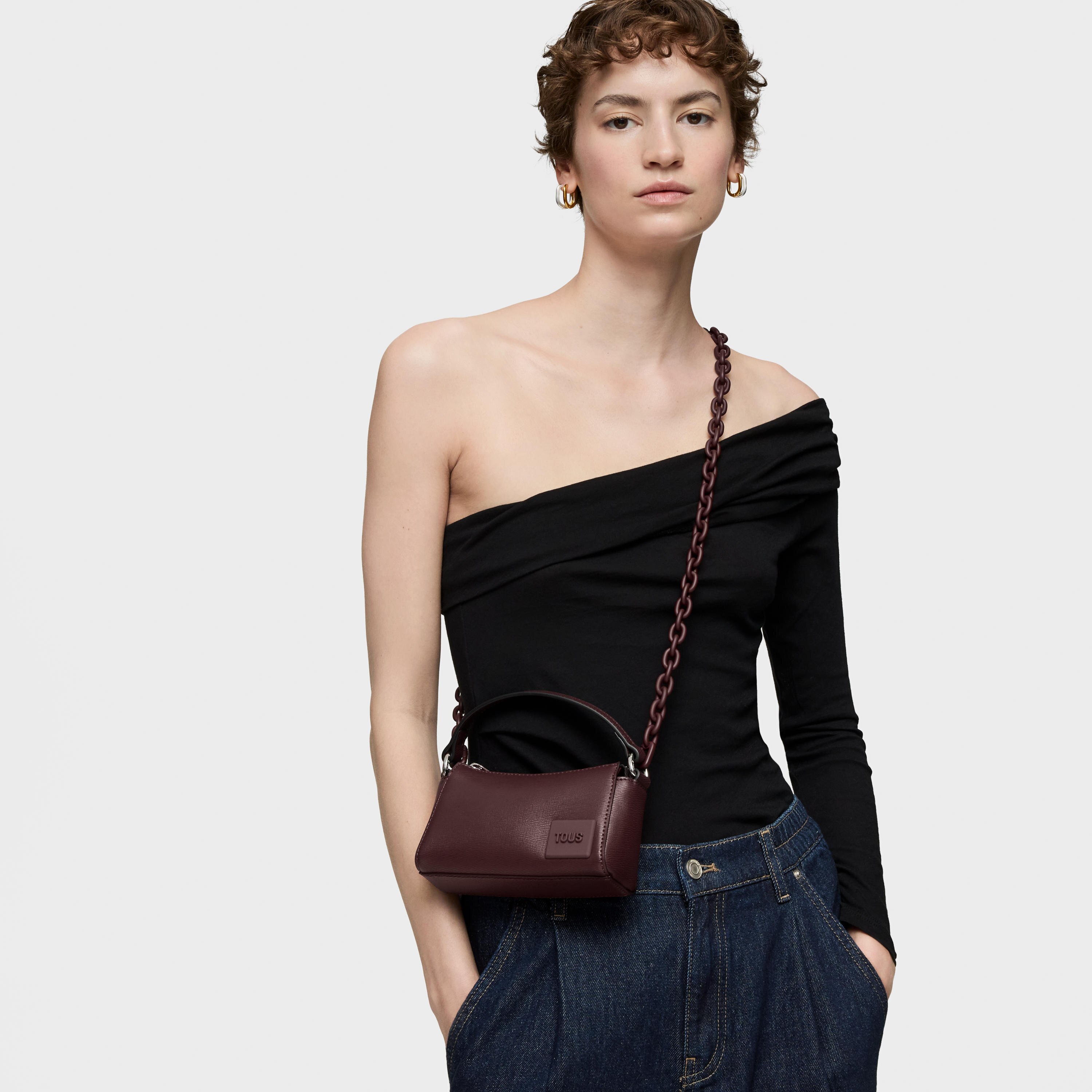 Burgundy Crossbody minibag TOUS Amanda