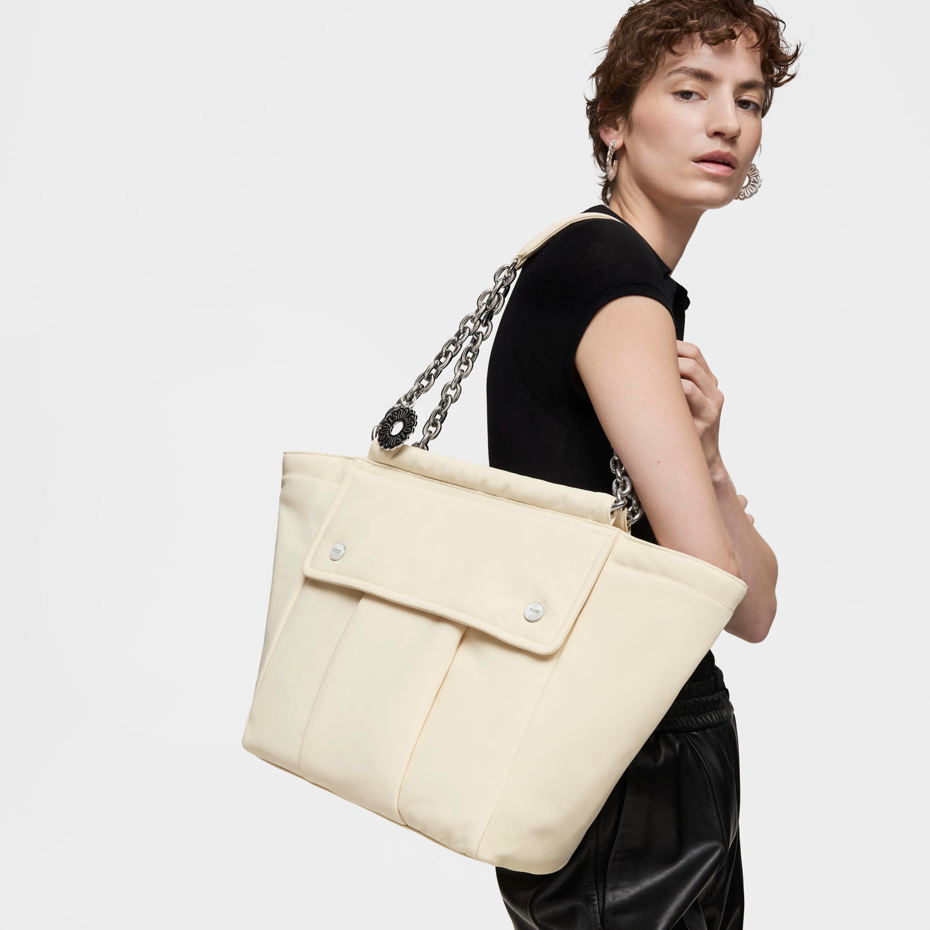 Large beige Tote bag TOUS Jane Soft