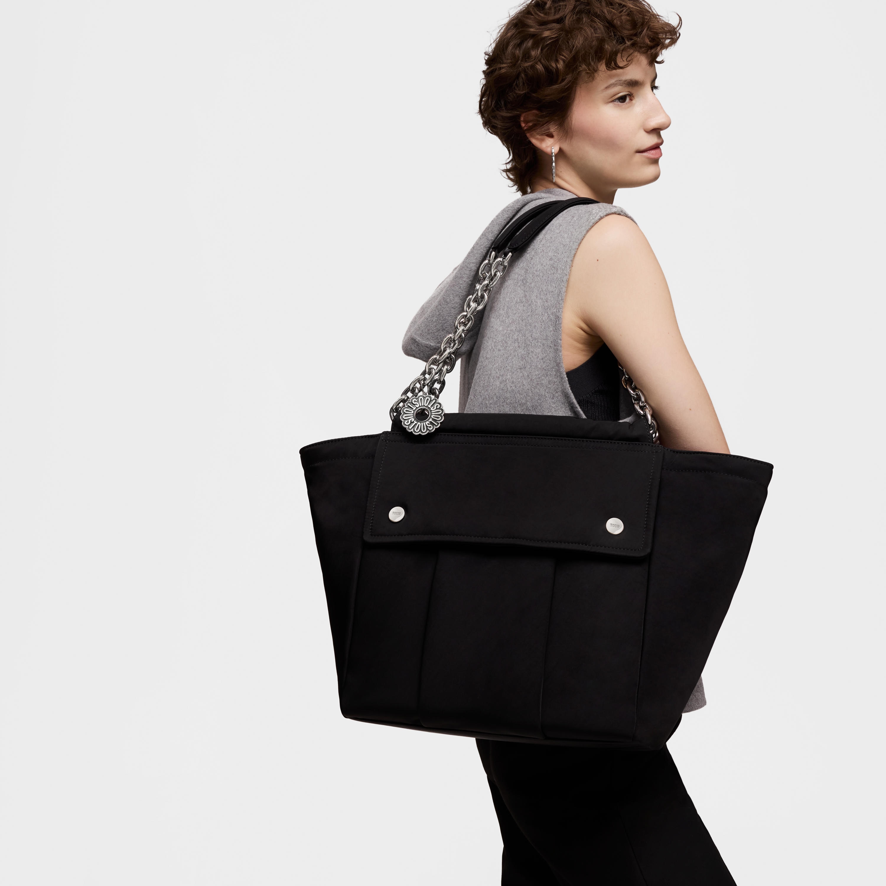 Large black Tote bag TOUS Jane Soft