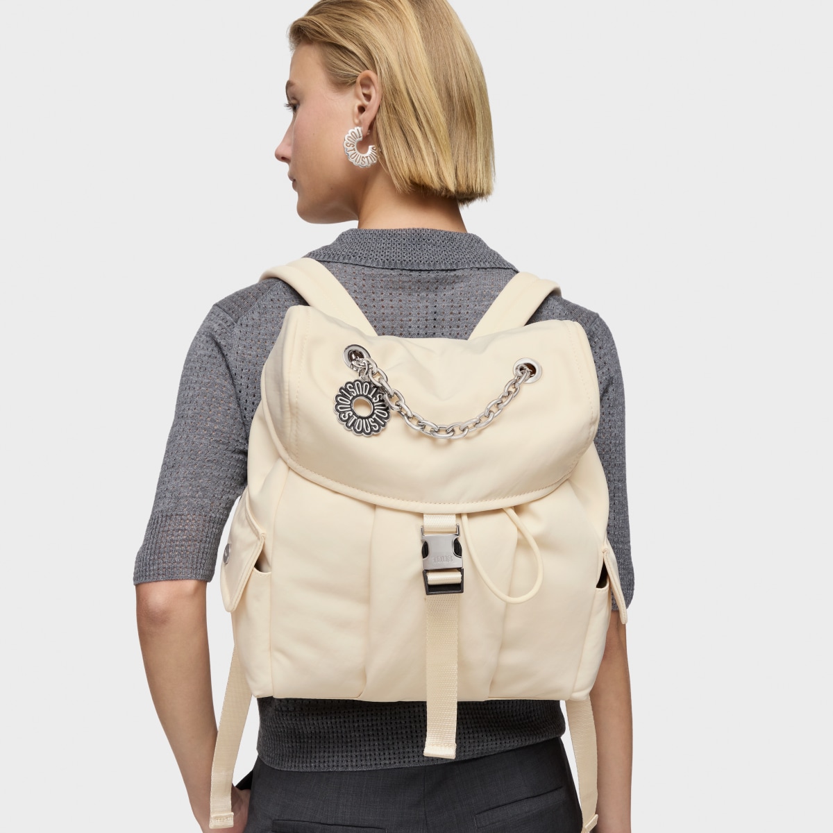 Large beige Backpack TOUS Jane Soft