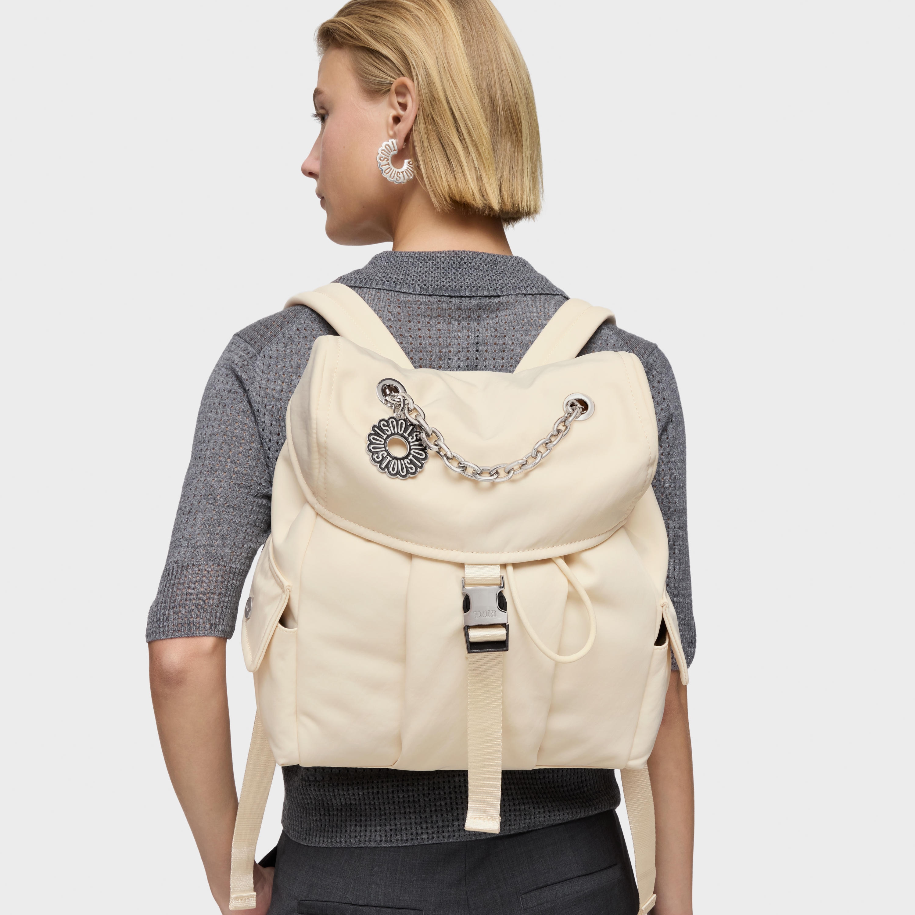 Large beige Backpack TOUS Jane Soft