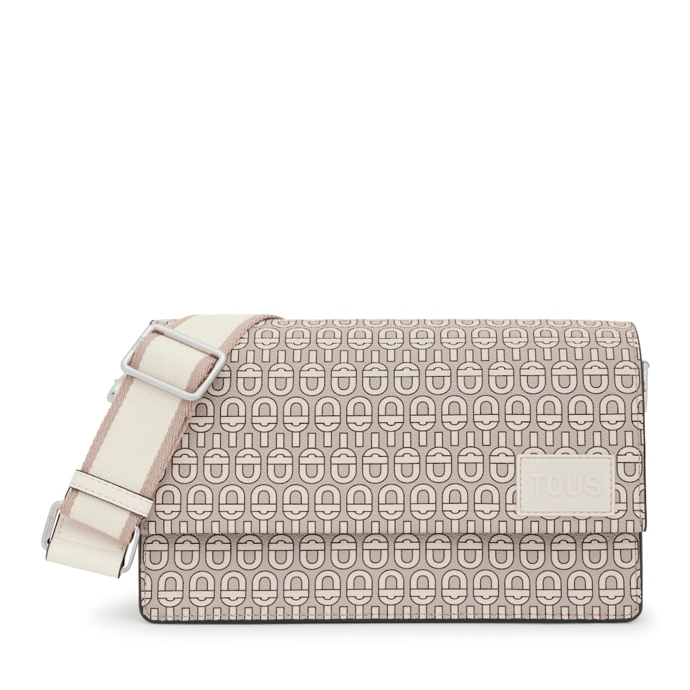 Medium beige Flap Crossbody bag TOUS MANIFESTO Essence image number 0