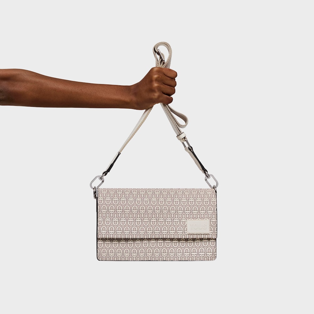 Medium beige Flap Crossbody bag TOUS MANIFESTO Essence image number 6
