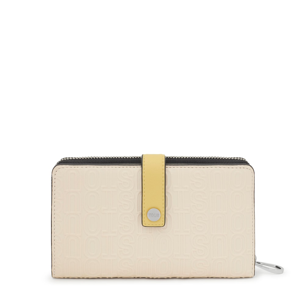 Billetera beige Urbana Logo New