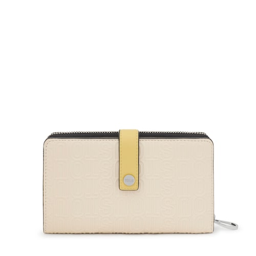Billetera beige Urbana Logo New
