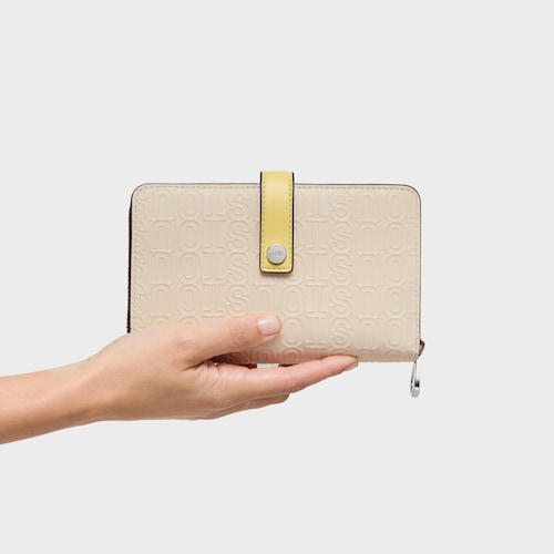 Billetera beige Urbana Logo New
