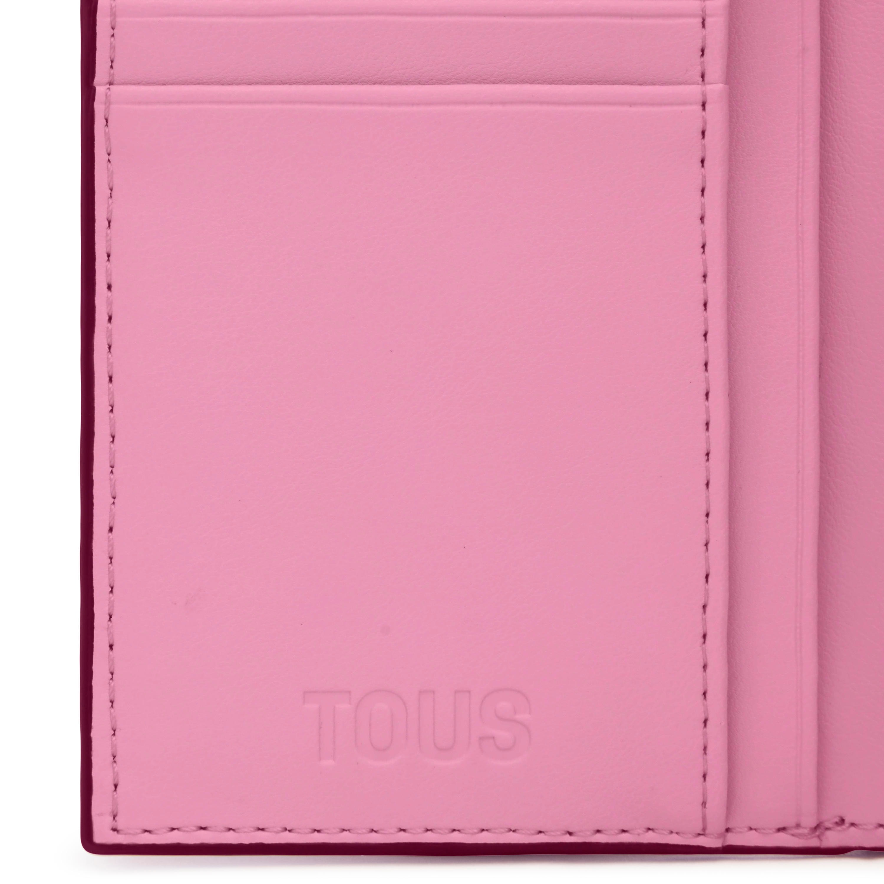 Fuchsia-colored Flap Card wallet TOUS MANIFESTO Essence