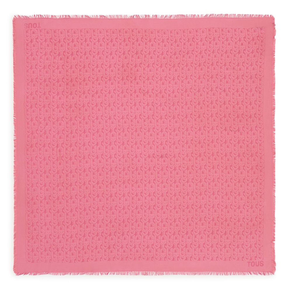 Pañuelo cuadrado grande rosa TOUS MANIFESTO image number 0