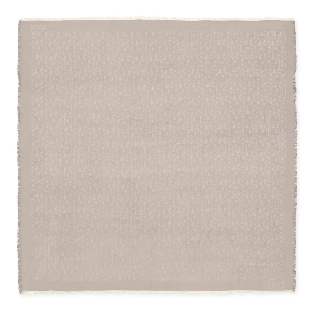 Large square taupe Scarf TOUS MANIFESTO