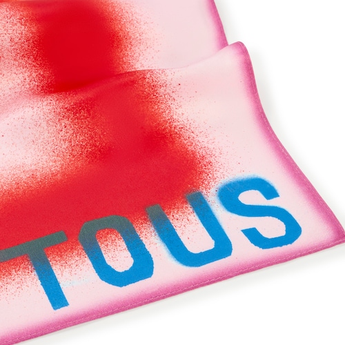 Pale pink square Scarf TOUS Motif Flower