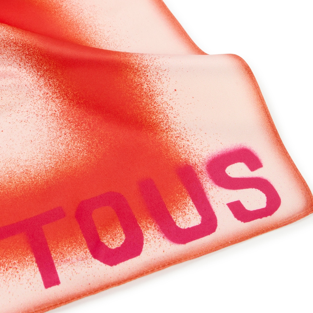 Orange square Scarf TOUS Motif Tulip