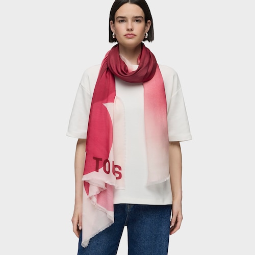 Fuchsia Foulard TOUS Blurry Flower