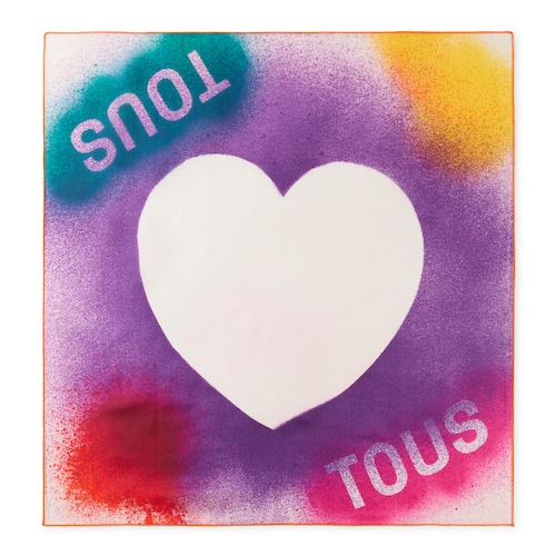 Beige square Scarf TOUS Heart