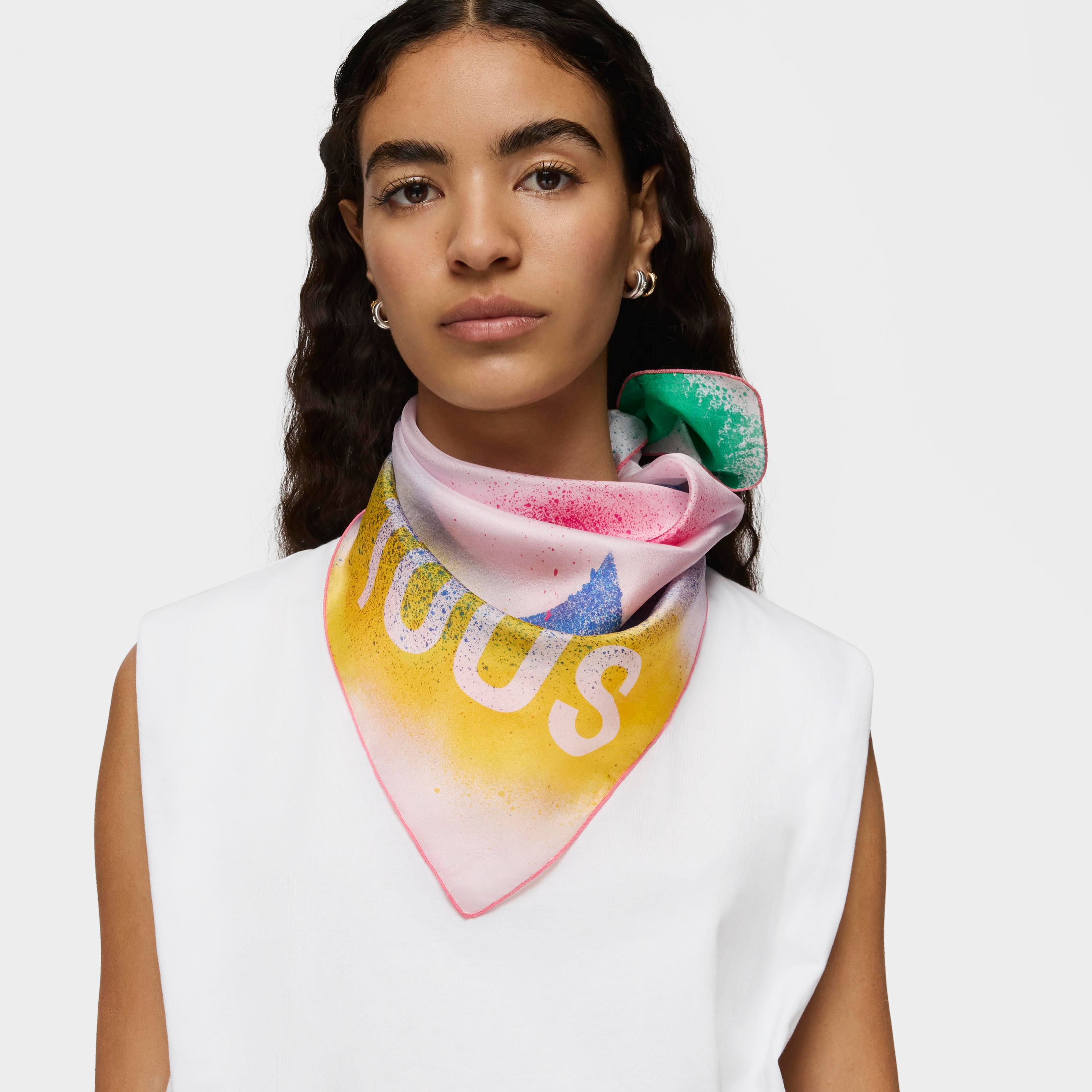 Pale pink square Scarf TOUS Flower