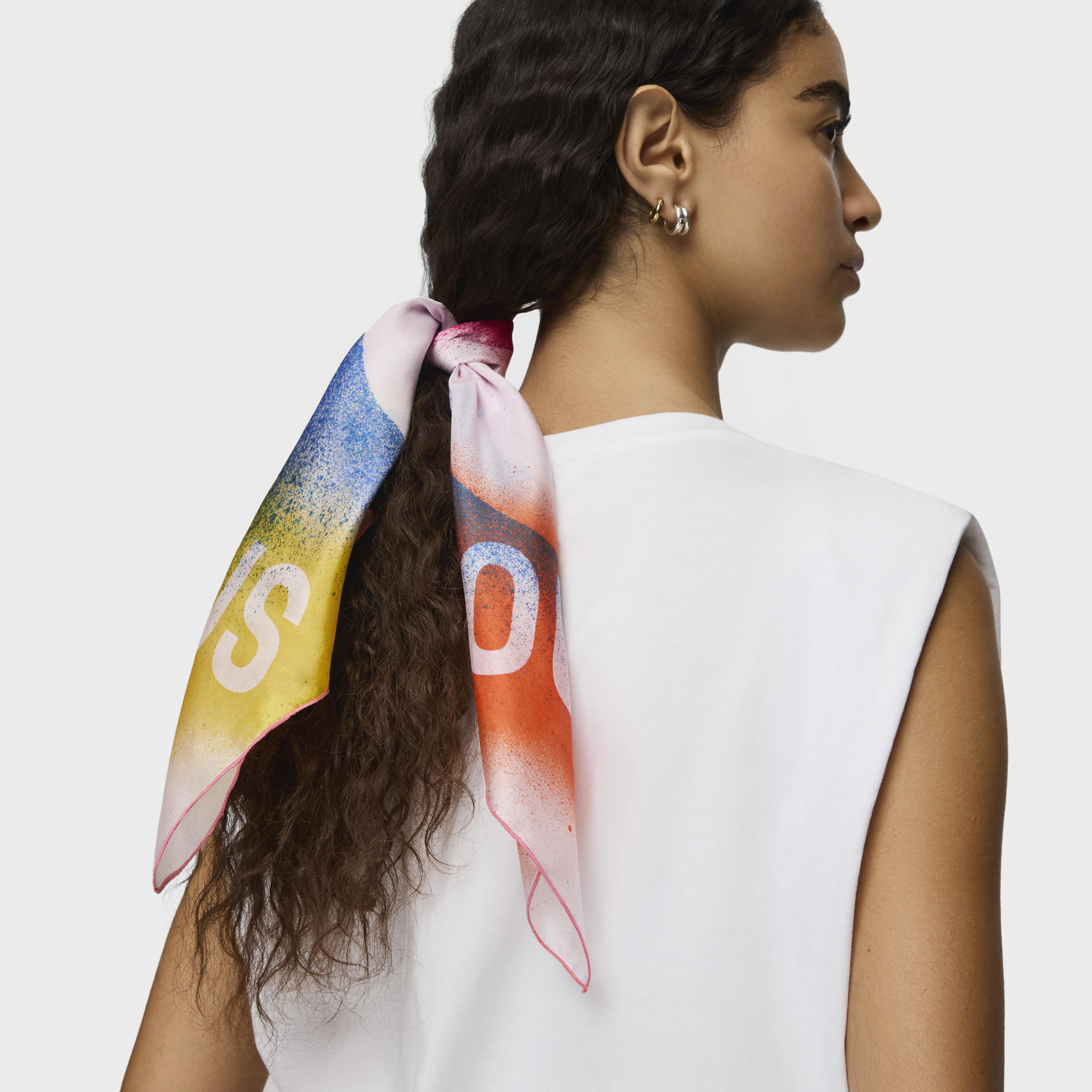 Pale pink square Scarf TOUS Flower