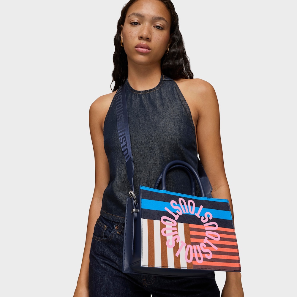 Medium navy blue Amaya Shopping bag TOUS Hanna image number 6