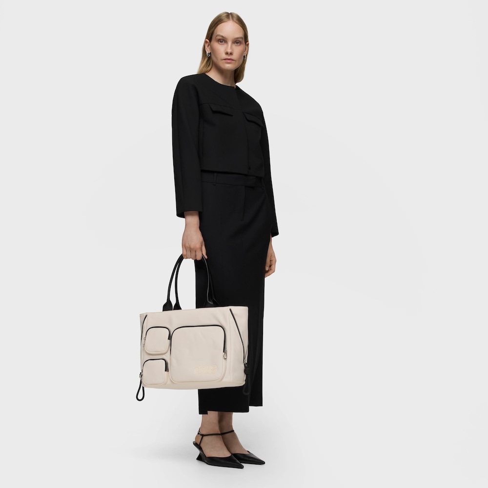 Large beige Shopping bag TOUS Roomy