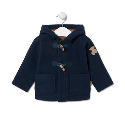 Hooded coat in Blue navy blue