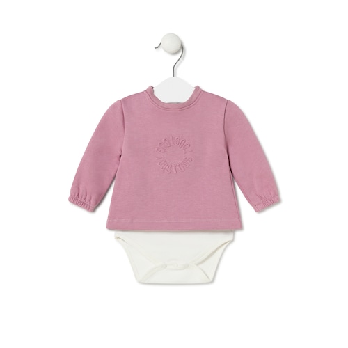 Body com jersey de bebé Trend cor-de-rosa