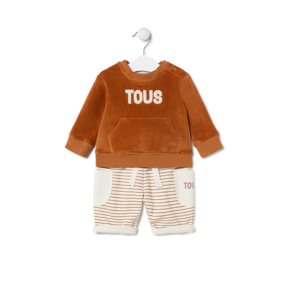 Conjunto de beb&eacute; Classic cor-de-laranja