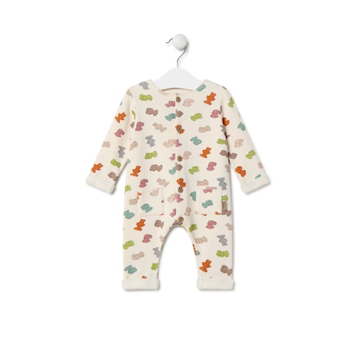 Babygrow de beb&eacute; com Ursos multicolor cor crua