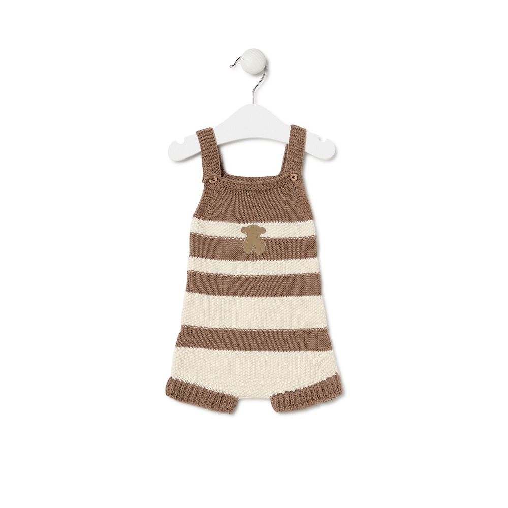 Ranita de punto de beb&eacute; Tricot a rayas beige