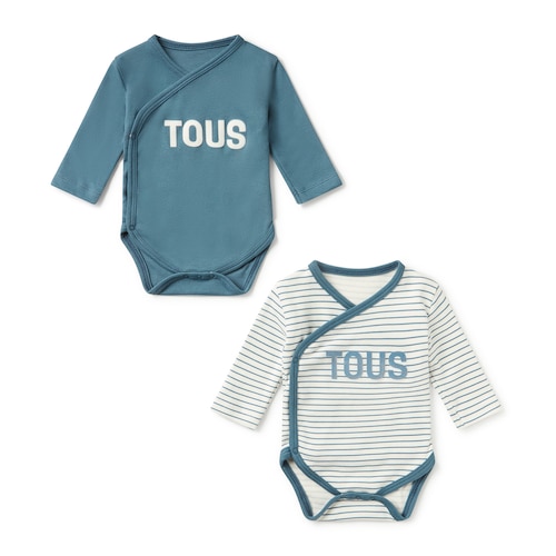 Pack of wrap-over bodysuits in Classic blue image number 0