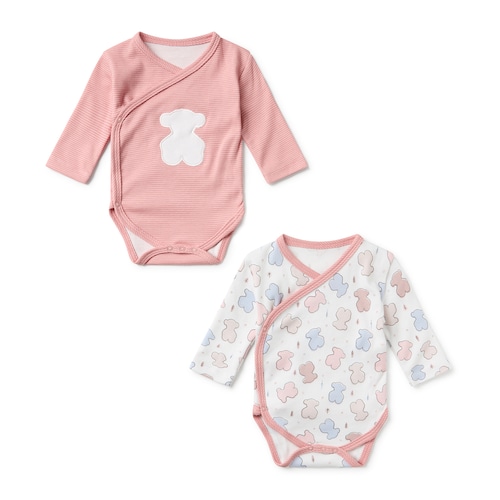 Pack of wrap-over bodysuits in Colors pink image number 0