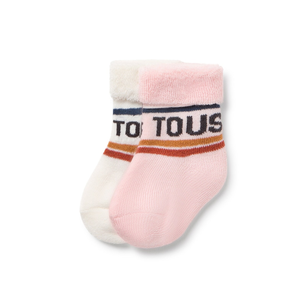 Pack de 2 pares de calcetines de beb&eacute; SSocks rosa