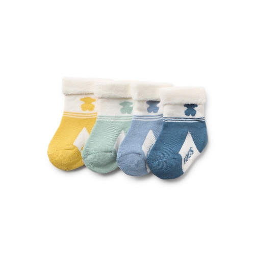 Pack of 4 pairs of baby socks in SSocks blue image number 0