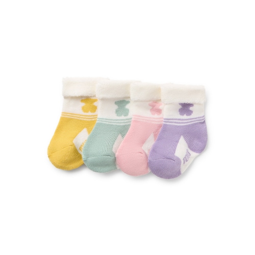Pack de 4 pares de calcetines de beb&eacute; SSocks rosa