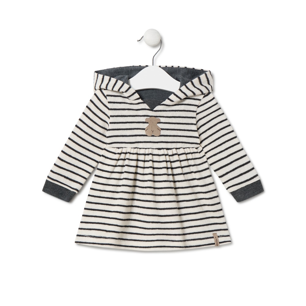 Girl&acute;s hooded dress in Black ecru