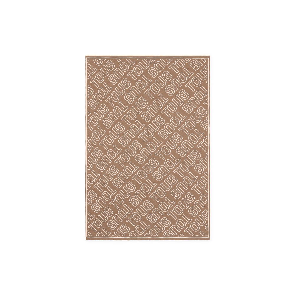 Manta de bebé reversible Nilo logo TOUS beige image number 0