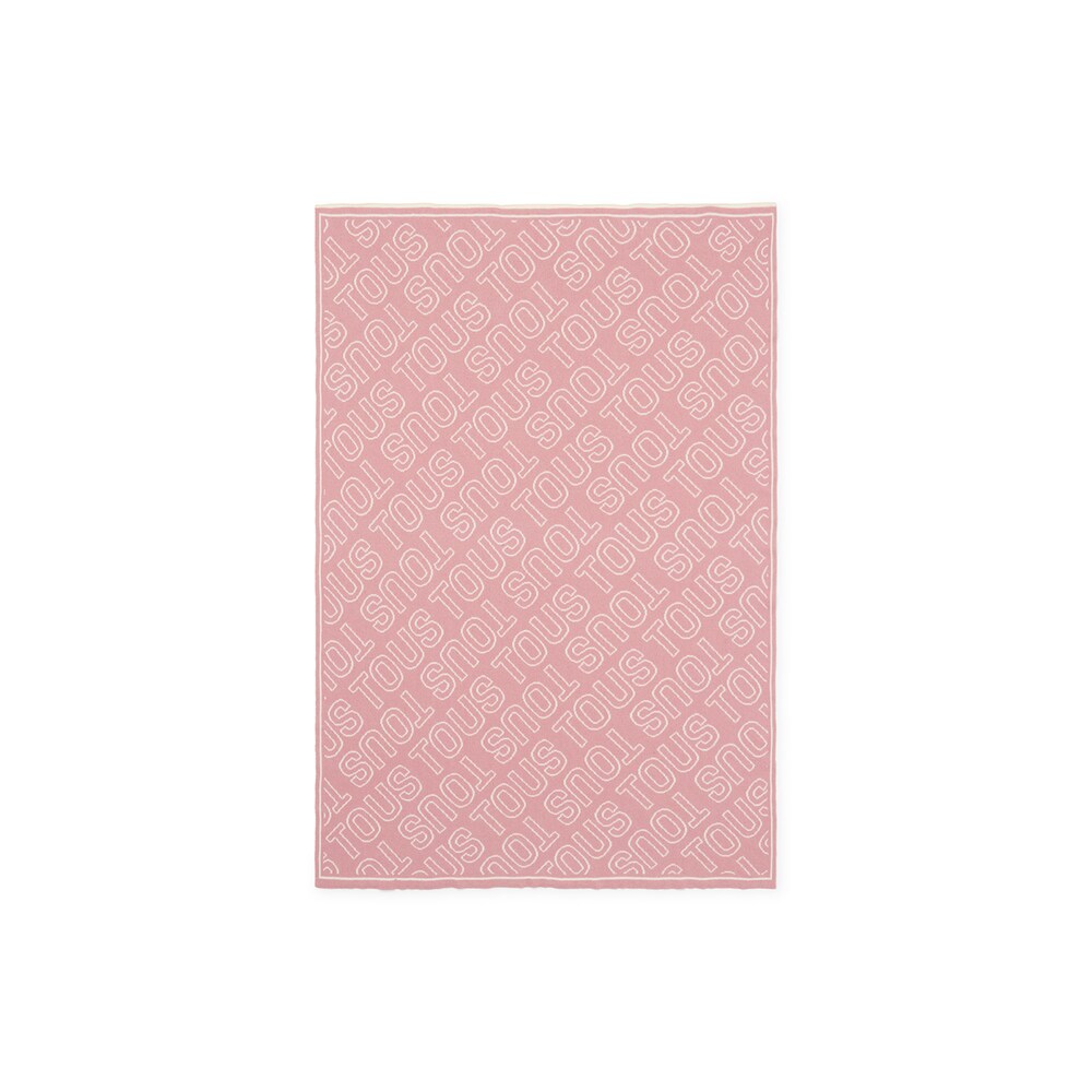 Manta de beb&eacute; reversible Nilo logo TOUS rosa