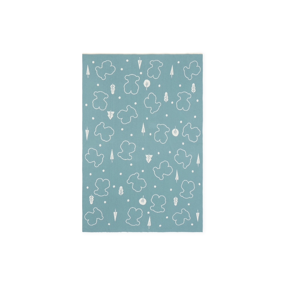 Manta de beb&eacute; reversible Nilo osos azul