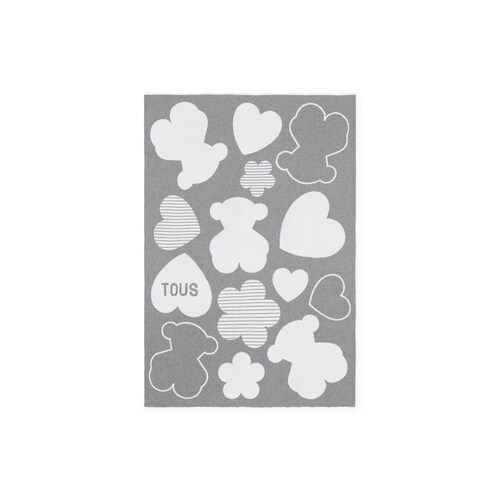 Reversible baby blanket in Nilo multi-motifs grey image number 0