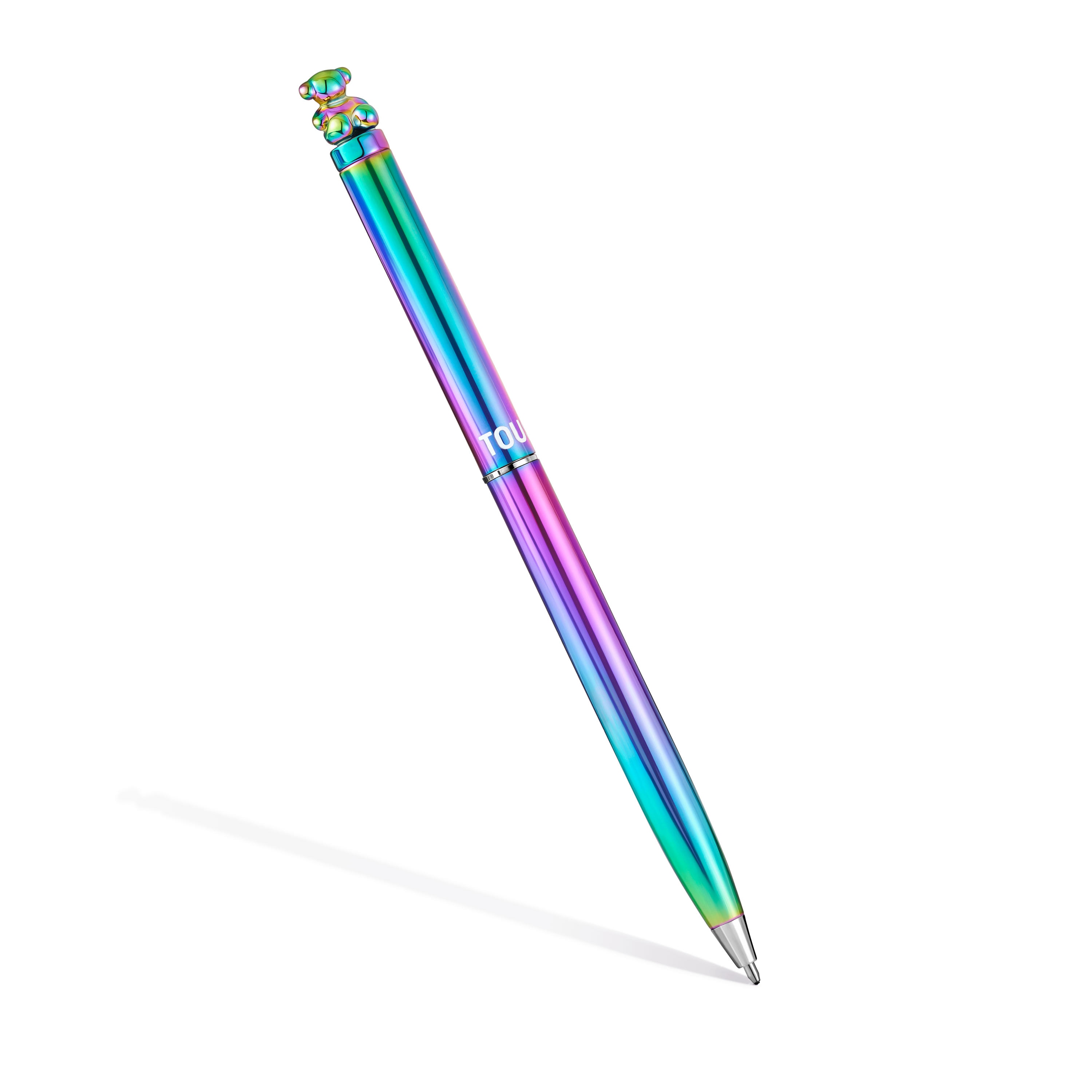 Iridescent chrome Pen with bear Bold Bear