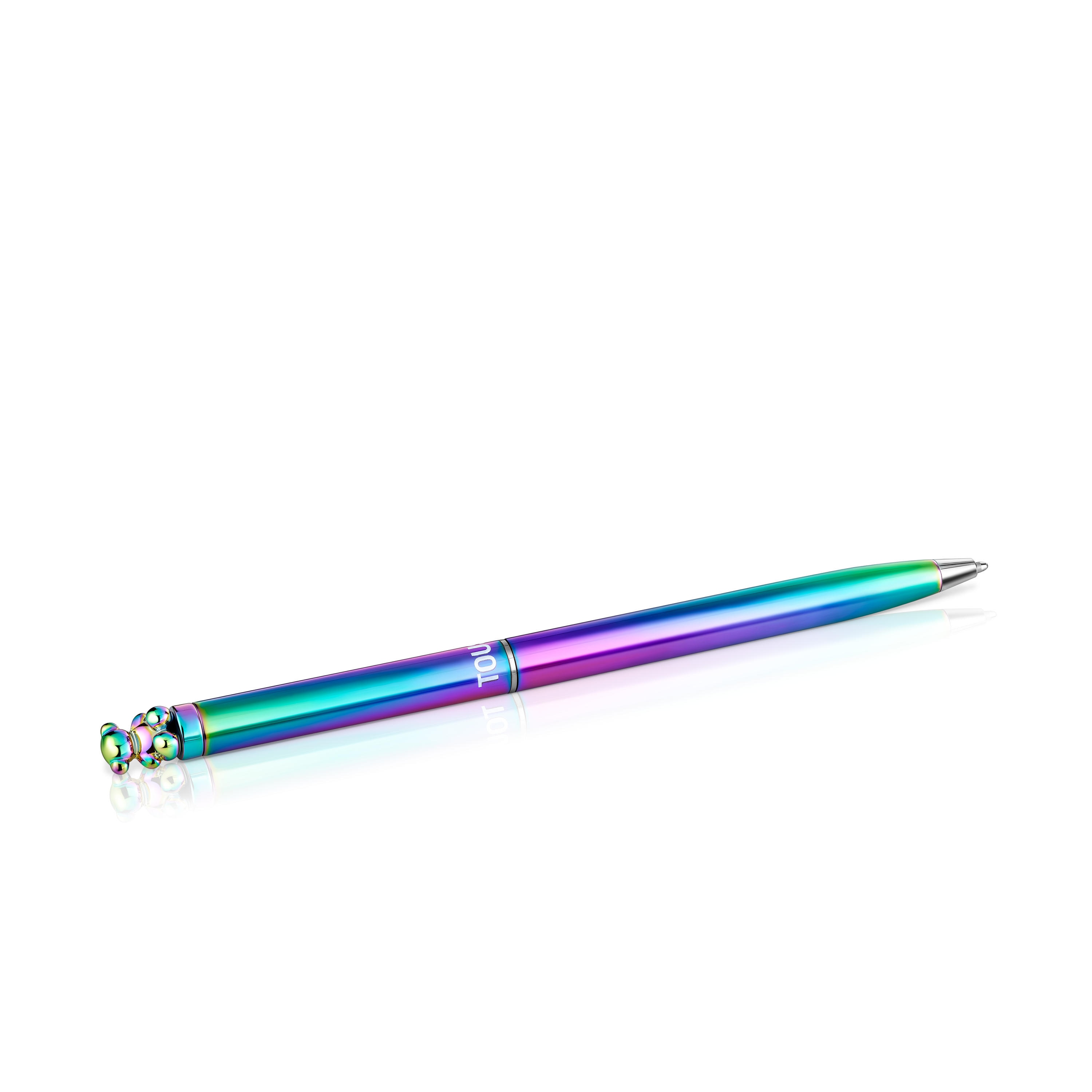 Iridescent chrome Pen with bear Bold Bear