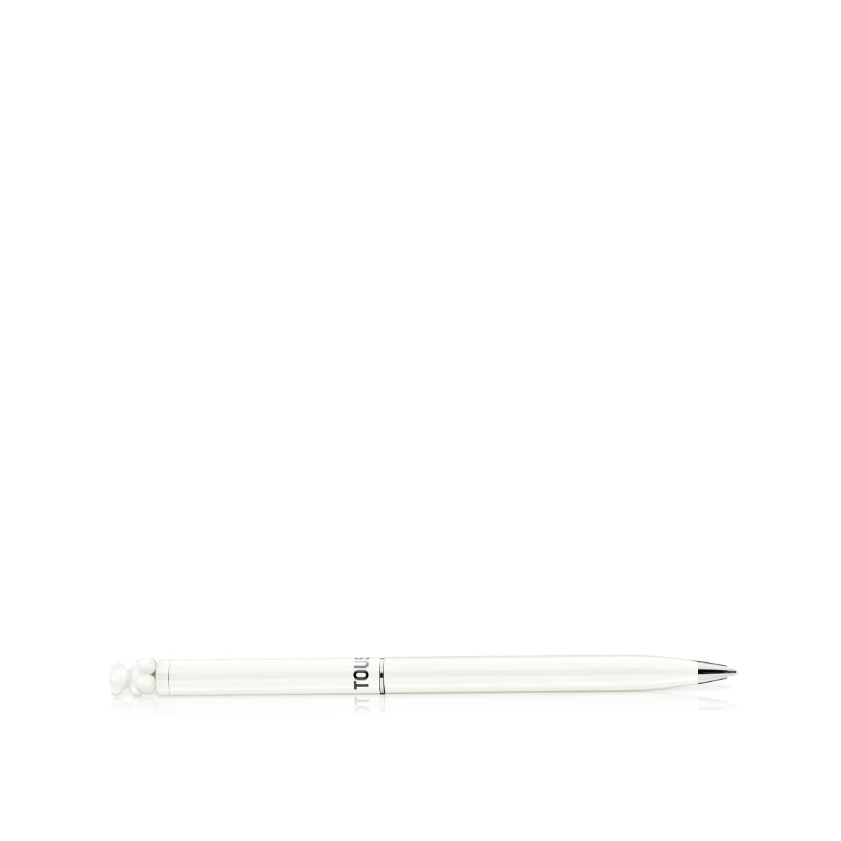 Ivory-colored chrome Pen with bear Bold Bear