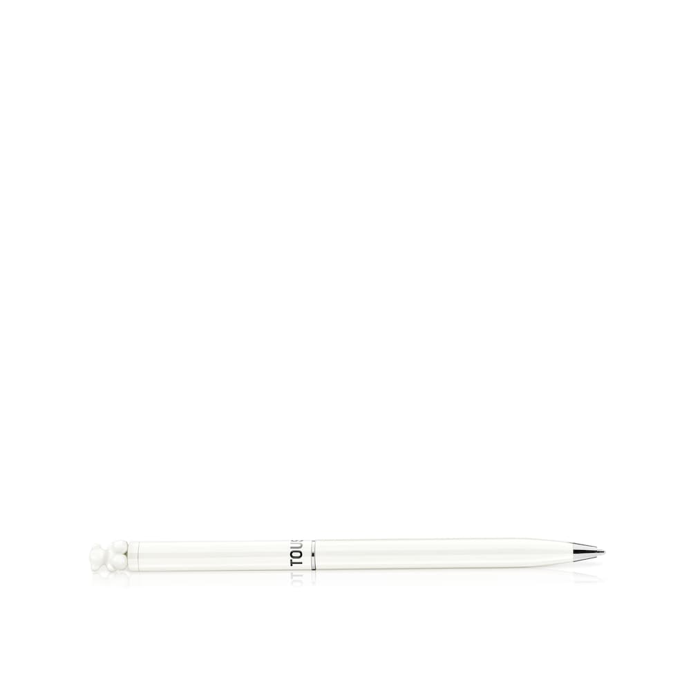 Ivory-colored chrome Pen with bear Bold Bear Ivory-colored chrome Pen with bear Bold Bear
