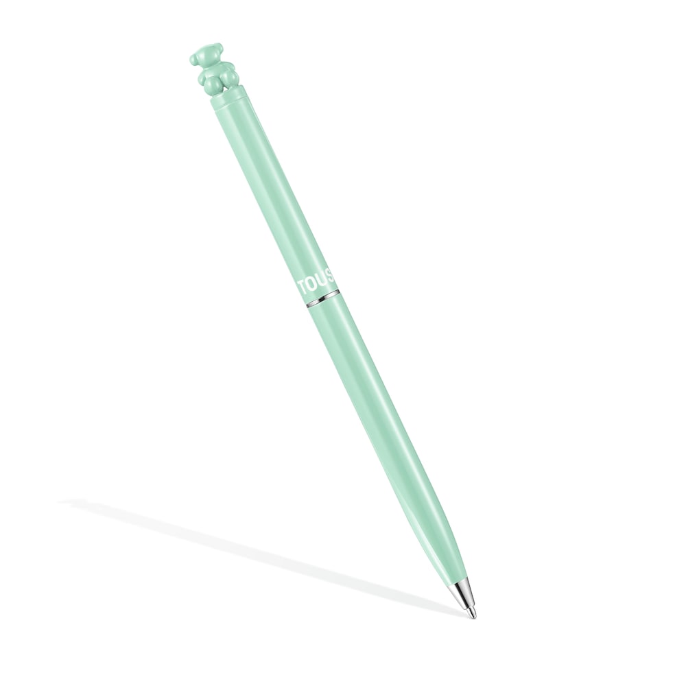 Mint green chrome Pen with bear Bold Bear
