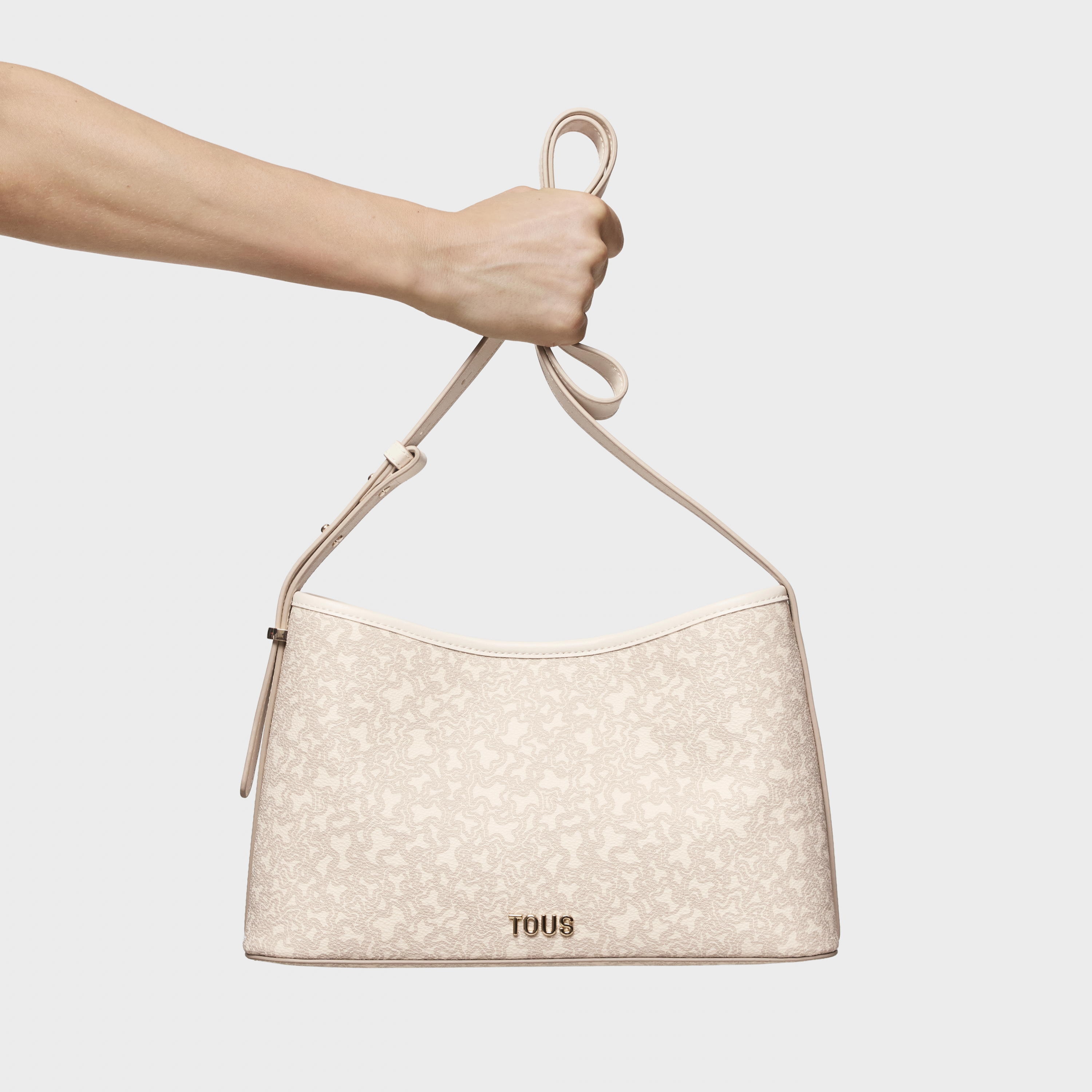 Large beige Crossbody bag Kaos Mini Lines