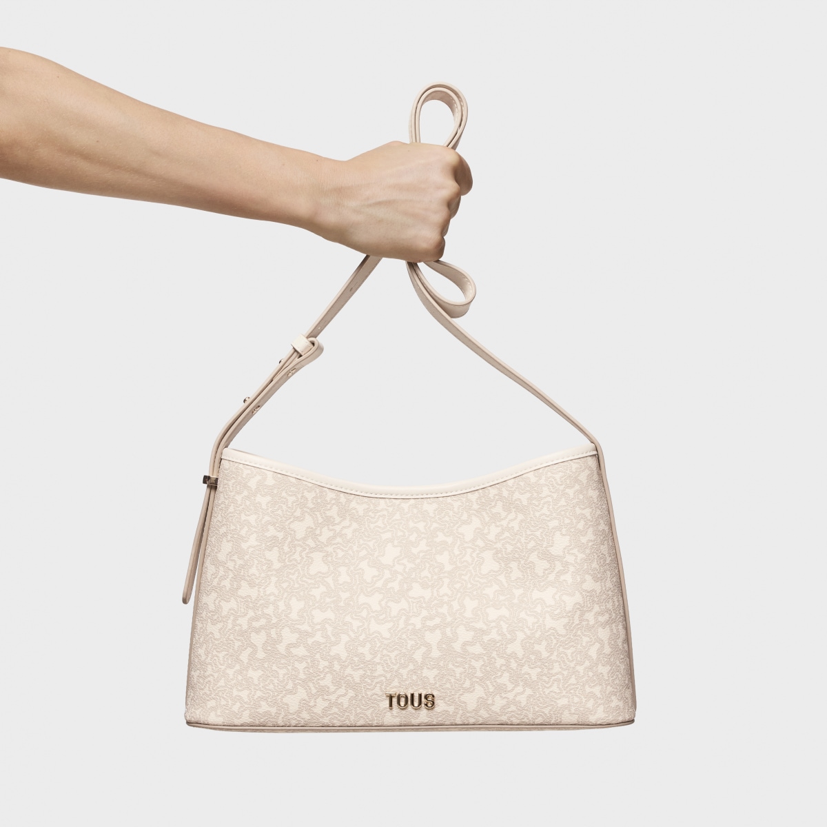 Large beige Crossbody bag Kaos Mini Lines
