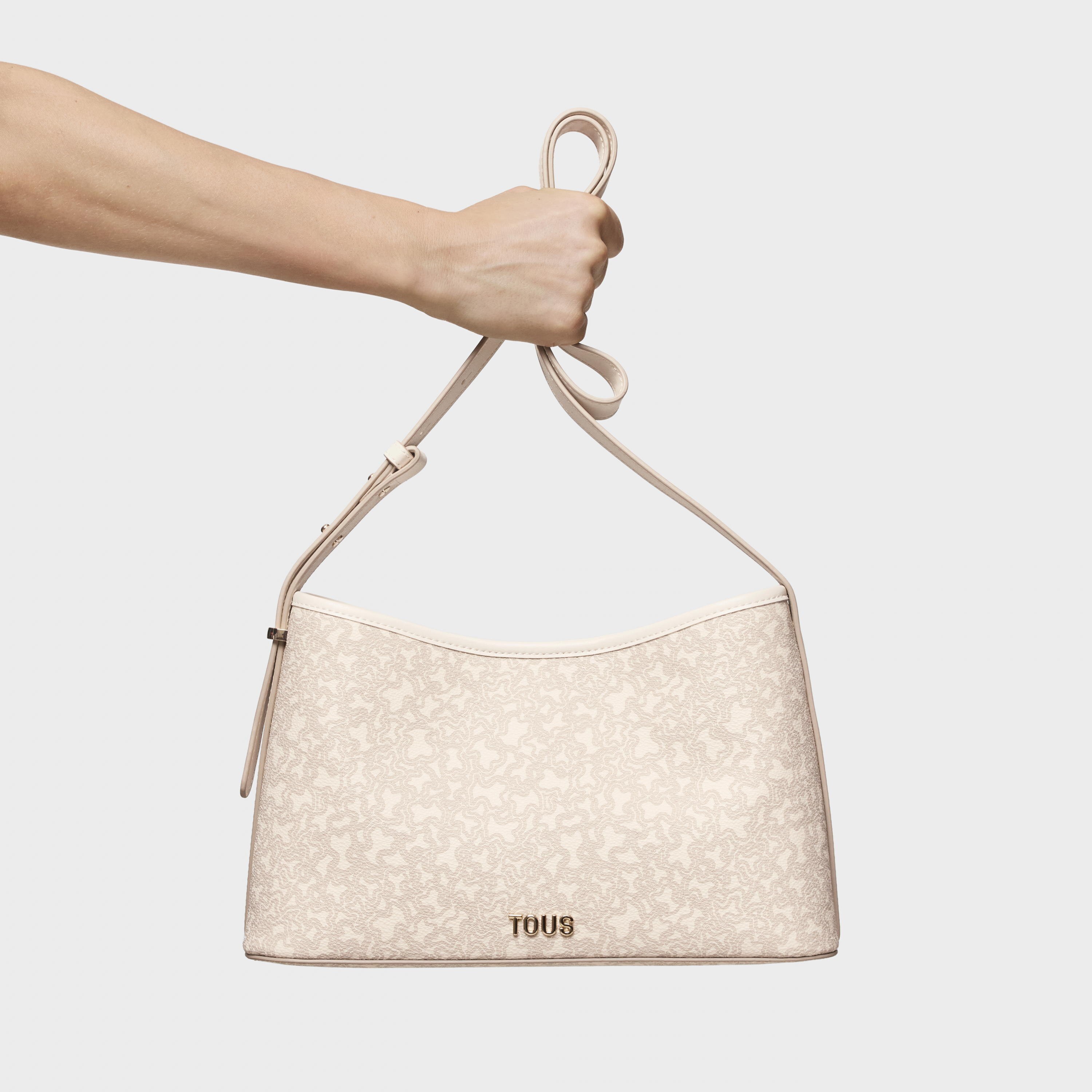 Large beige Crossbody bag Kaos Mini Lines