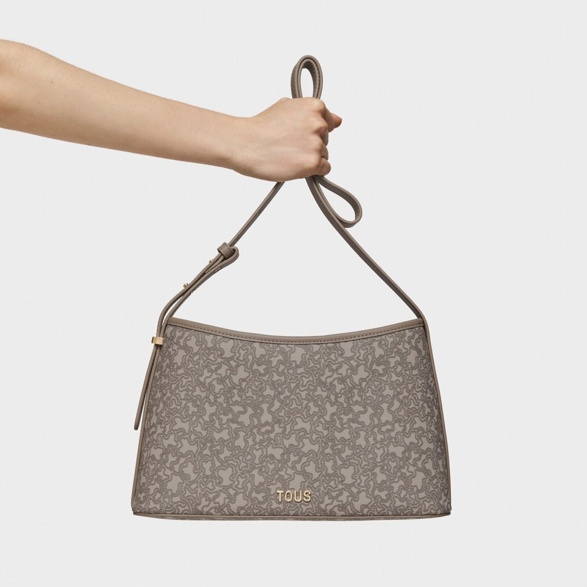 Tous - Velká Crossbody Kabelka V Šedohnědé Barvě Kaos Mini Lines -