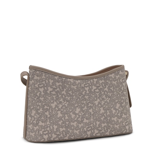 Large taupe-colored Crossbody bag Kaos Mini Lines